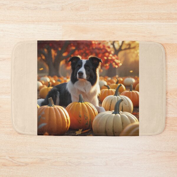 Item preview,  Border Collie in Pumpkin Patch - Autumn Fall Dog Art designed and sold by Nature's Palette.
