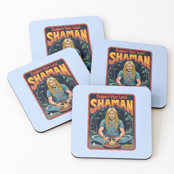 Item preview, Support Your Local Shaman - Hippie Mystical 70s Retro Art designed and sold by Vintagenaut Co..