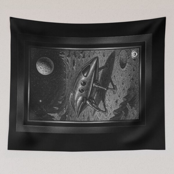 Item preview, Retro Illustration Of Space Exploration Fascinating AI Concept Art by Xzendor7 designed and sold by Xzendor7 Digital Art Creations.