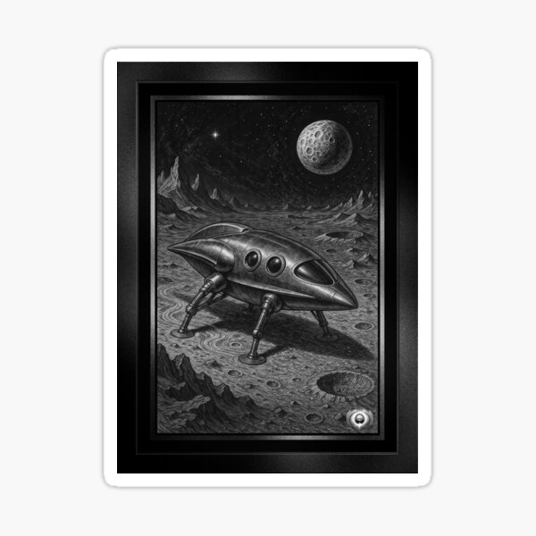 Item preview, Retro Illustration Of Space Exploration Fascinating AI Concept Art by Xzendor7 designed and sold by Xzendor7 Digital Art Creations.