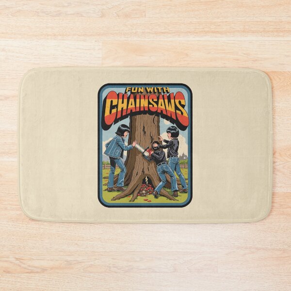 Item preview,  Fun With Chainsaws - Funny Retro Horror 70s Art designed and sold by Vintagenaut Co..