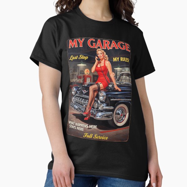 Item preview, Motor Oil Girl Garage Pinup Poster designed and sold by LeoZitro.