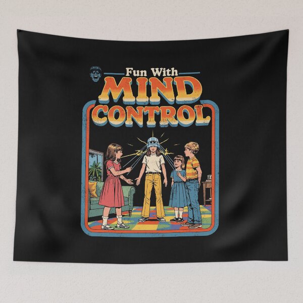 Item preview, Fun With Mind Control - Funny Retro Horror 70s Art designed and sold by Vintagenaut Co..