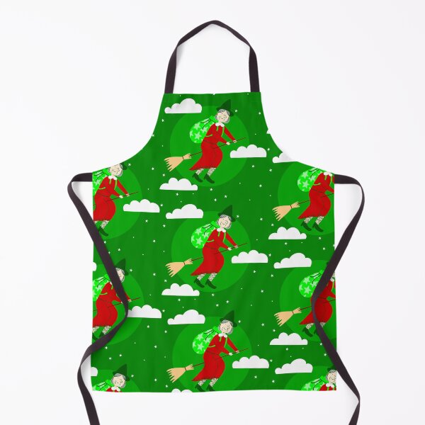 Item preview, green christmas witch befana broomrider spookmas designed and sold by Gossip Rag.