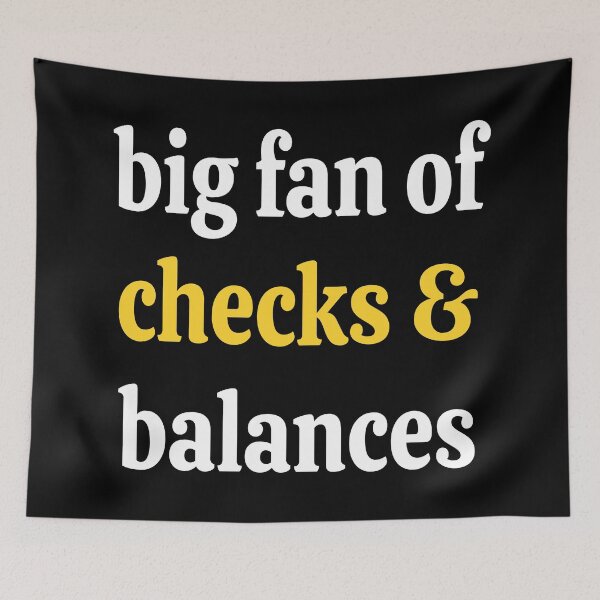 Item preview, Big Fan Checks and Balances Funny T-Shirts Hoodies Pins Stickers Magnets Mugs Posters Hats Democracy Separation Powers Anti Trump Fascist Protest Tees Resistance designed and sold by allfreelance.