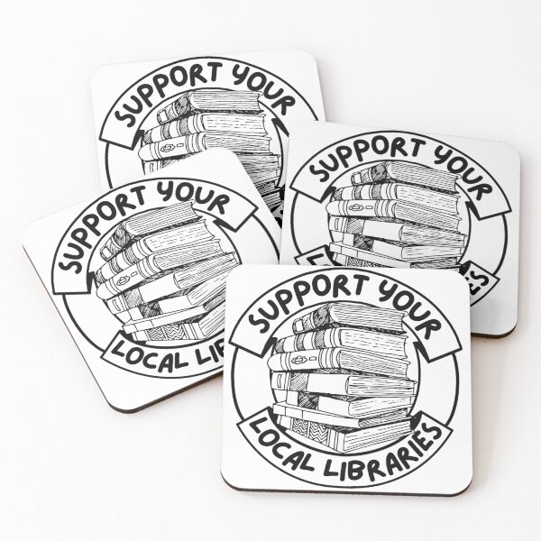 Item preview, Support your local libraries black & white designed and sold by 2CRE8IVE4925.