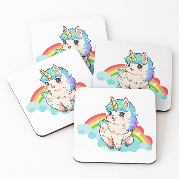 Item preview, Charming Rainbow Llama Unicorn on Cloud 9 designed and sold by ChibiFusion.