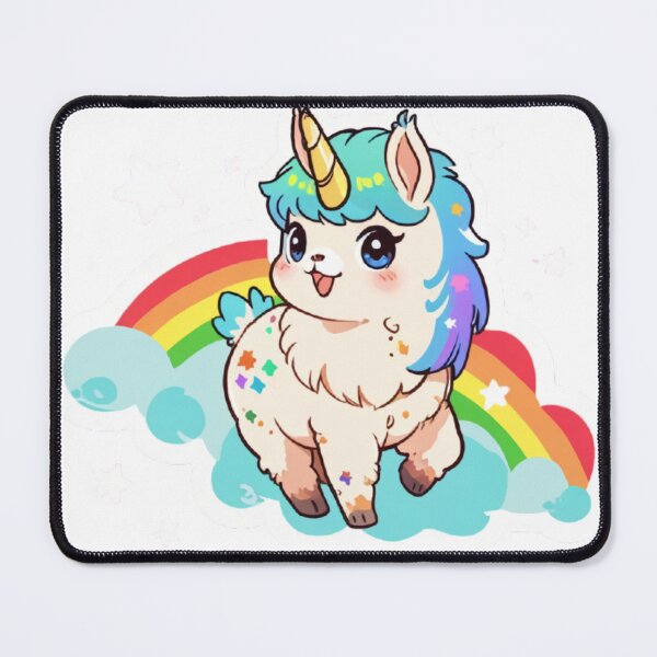 Item preview, Charming Rainbow Llama Unicorn on Cloud 9 designed and sold by ChibiFusion.