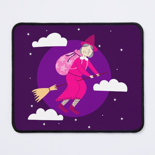Item preview, purple christmas witch befana broomrider spookmas designed and sold by Gossip Rag.