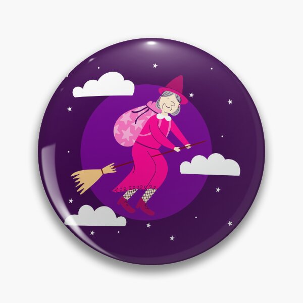 Item preview, purple christmas witch befana broomrider spookmas designed and sold by Gossip Rag.
