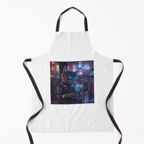 Item preview, Cyberpunk cat drinks his cocktail in a bar designed and sold by JudasHamster.