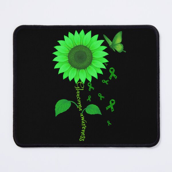 Item preview, Glaucoma Awareness Green Flower & Butterfly Design designed and sold by Eyepatch-Jacks.