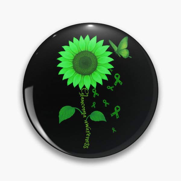 Item preview, Glaucoma Awareness Green Flower & Butterfly Design designed and sold by Eyepatch-Jacks.
