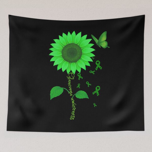 Item preview, Glaucoma Awareness Green Flower & Butterfly Design designed and sold by Eyepatch-Jacks.
