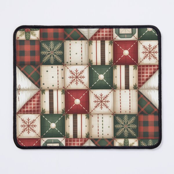 Item preview, Vintage Christmas Patchwork Quilt Pattern – Red Green White Holiday Design for Festive Decor & Gifts designed and sold by CoastalEmp.