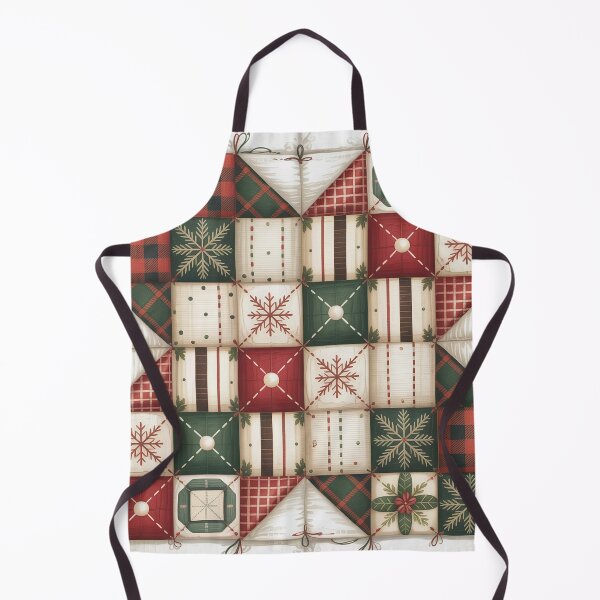 Item preview, Vintage Christmas Patchwork Quilt Pattern – Red Green White Holiday Design for Festive Decor & Gifts designed and sold by CoastalEmp.