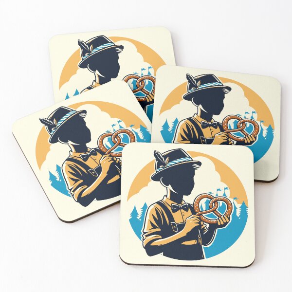 Item preview, Silhouette of Oktoberfest Pretzel Eating Boy designed and sold by Ghost on Toast.