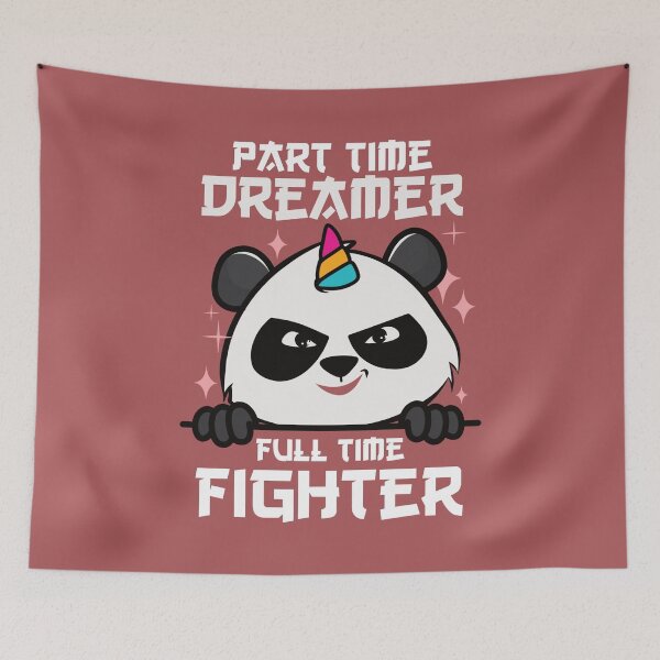 Item preview, Part Time Dreamer, Full Time Fighter - Unicorn Ninja Panda  designed and sold by HimayaStudio.