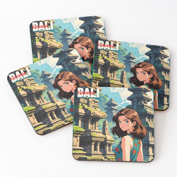 Item preview, Copy of Retro Anime Girl from Bali Indonesia Vintage Travel Romantic Quote designed and sold by Kawaii-Sky.