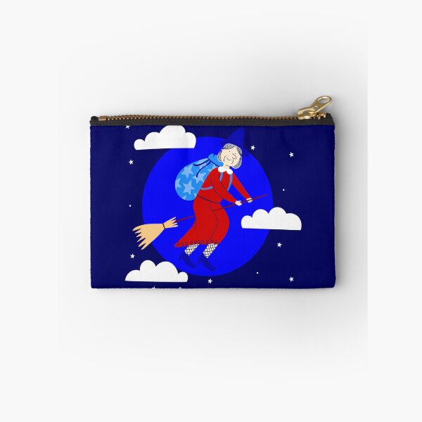 Item preview, blue christmas witch befana broomrider spookmas designed and sold by Gossip Rag.