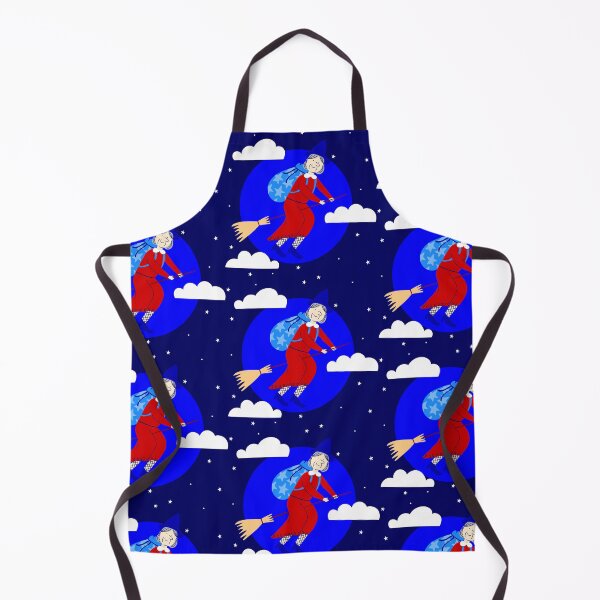Item preview, blue christmas witch befana broomrider spookmas designed and sold by Gossip Rag.