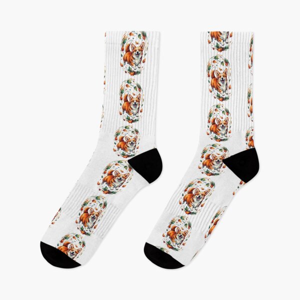 Item preview, Playful Corgi Jumping Through Autumn Leaves at Sunset    designed and sold by zoughlal.