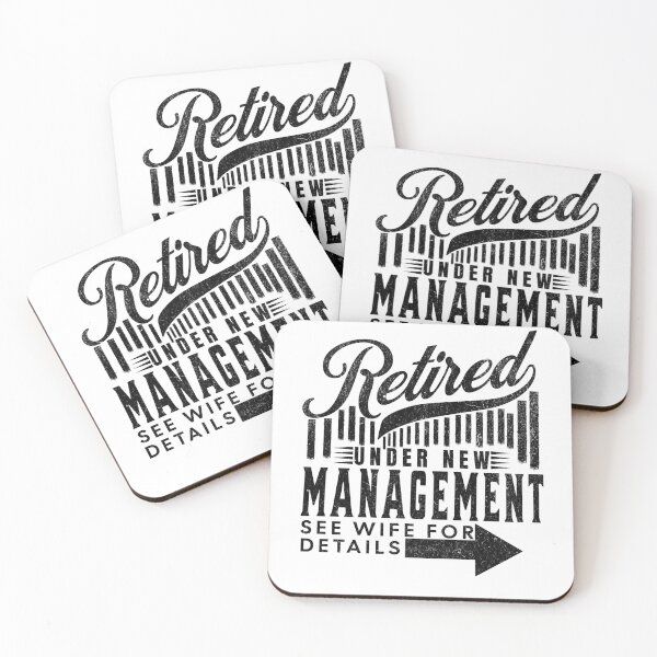 Item preview, vintage Funny Retirement quote for Husbands, Retired Under New Management See Wife for Details designed and sold by LuxeGraphix.