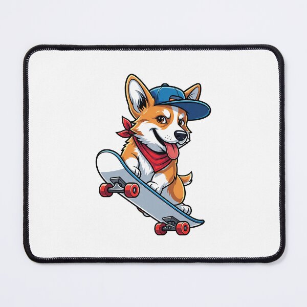 Item preview, Energetic Cartoon Corgi Riding a Skateboard with Confidence designed and sold by zoughlal.
