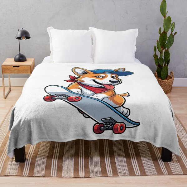Item preview, Energetic Cartoon Corgi Riding a Skateboard with Confidence designed and sold by zoughlal.