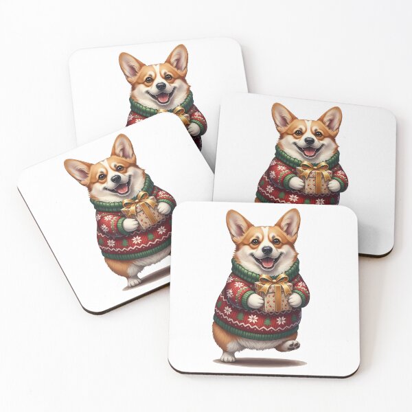 Item preview, Joyful Corgi Dressed in a Festive Christmas Sweater    designed and sold by zoughlal.