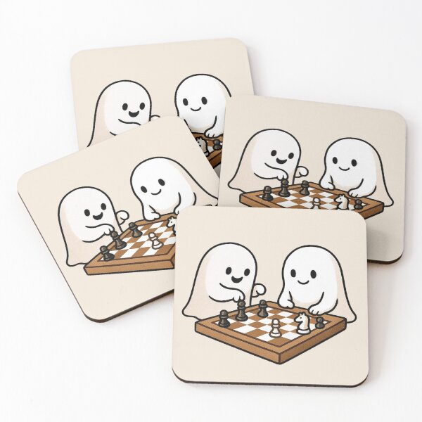 Item preview, Cute Ghosts Playing Chess – Kawaii Halloween designed and sold by Myra365Art.