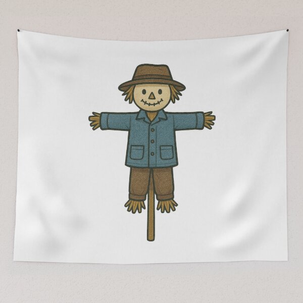 Item preview, Scarecrow Illustration – Rustic Autumn Farmyard Decor Art designed and sold by Vendeloc.