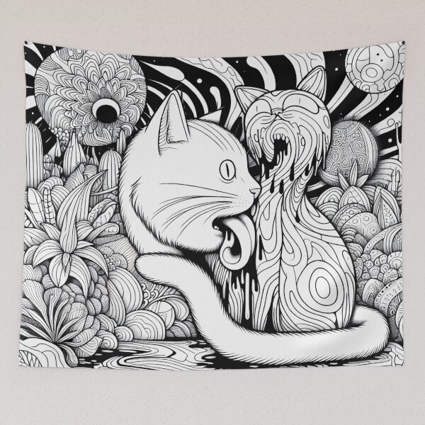 Item preview, Trippy Cats – Psychedelic Cat Art with a Cozy Twist designed and sold by A Cozy Bundle.