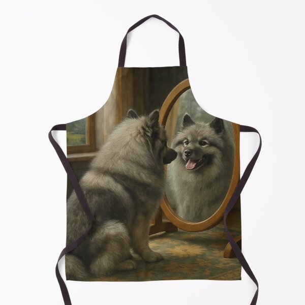 Item preview, Keeshond Smiling in Mirror designed and sold by The Keeshond Shop .