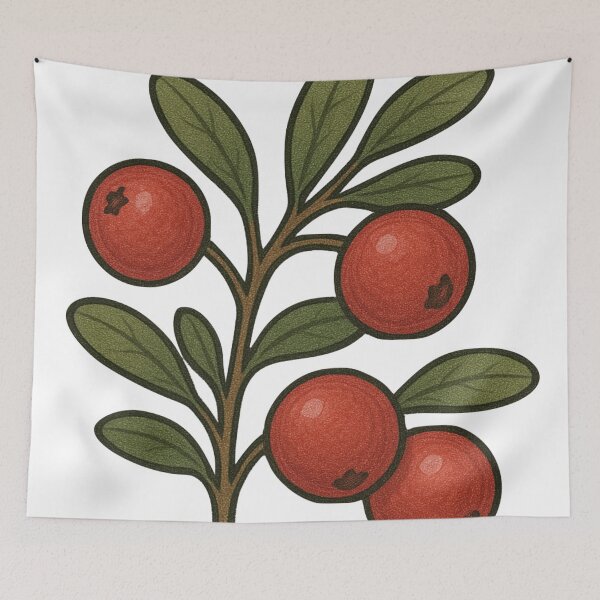 Item preview, Cranberry Illustration – Festive Red Winter Berry Botanical Art designed and sold by Vendeloc.