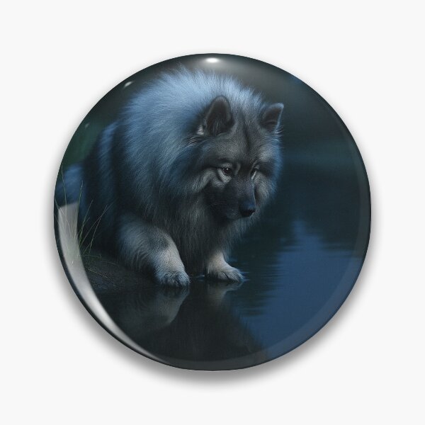 Item preview, Keeshond by the Reflecting Pond, Evening designed and sold by The Keeshond Shop .