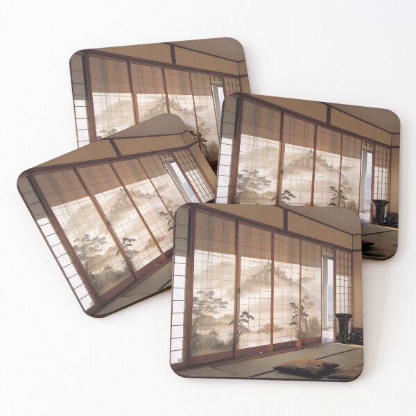 Item preview, Zen Tatami Room Interior with Scenic Shoji Art designed and sold by ArgentoArt.