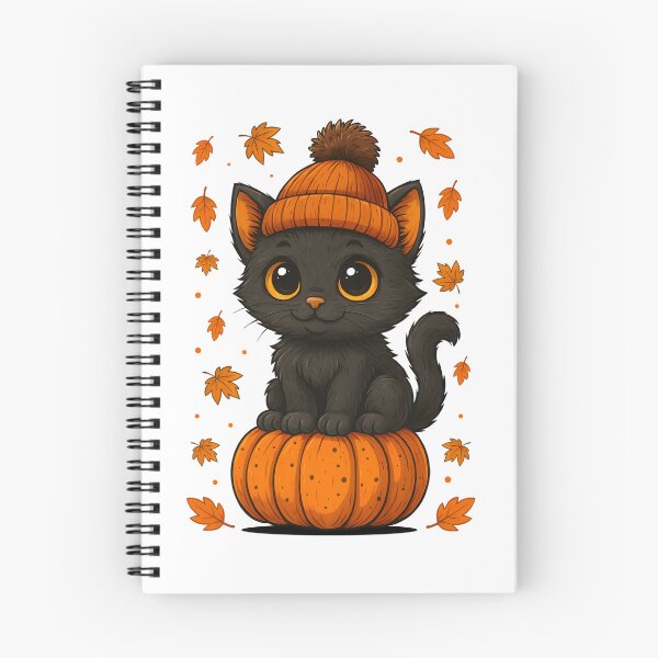 Item preview, Cute Black Cat Sitting on Pumpkin Fall Aesthetic Autumn Leaves Design designed and sold by tigger shop.