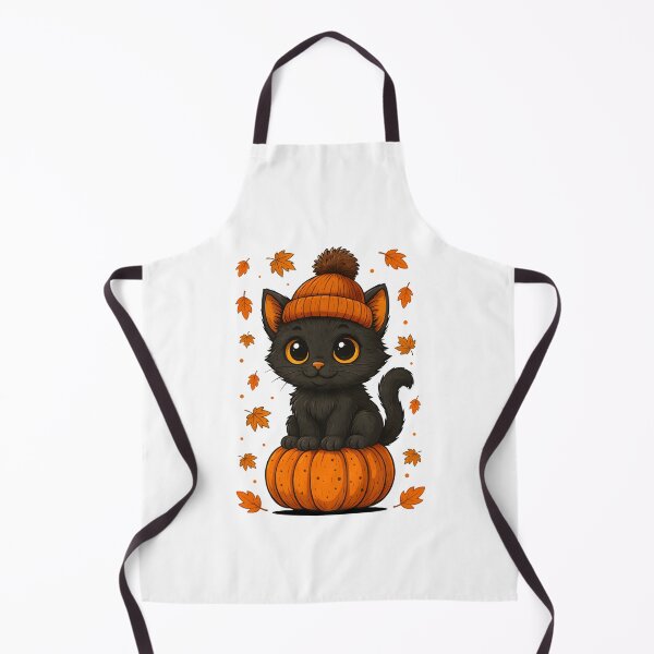 Item preview, Cute Black Cat Sitting on Pumpkin Fall Aesthetic Autumn Leaves Design designed and sold by tigger shop.