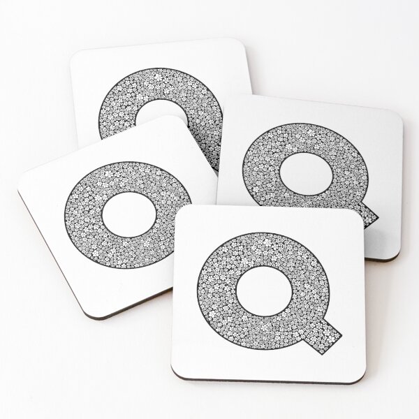 Item preview, Black flower lace pattern letter Q Monogram designed and sold by Words-Artist.