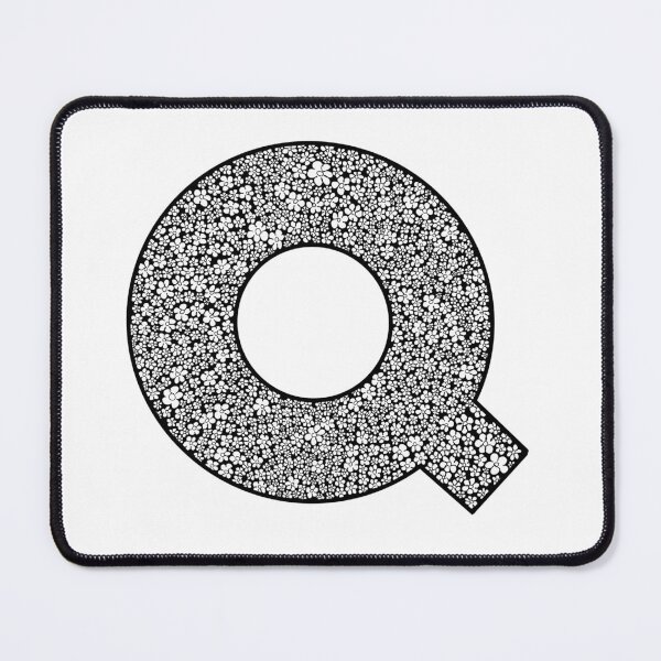 Item preview, Black flower lace pattern letter Q Monogram designed and sold by Words-Artist.
