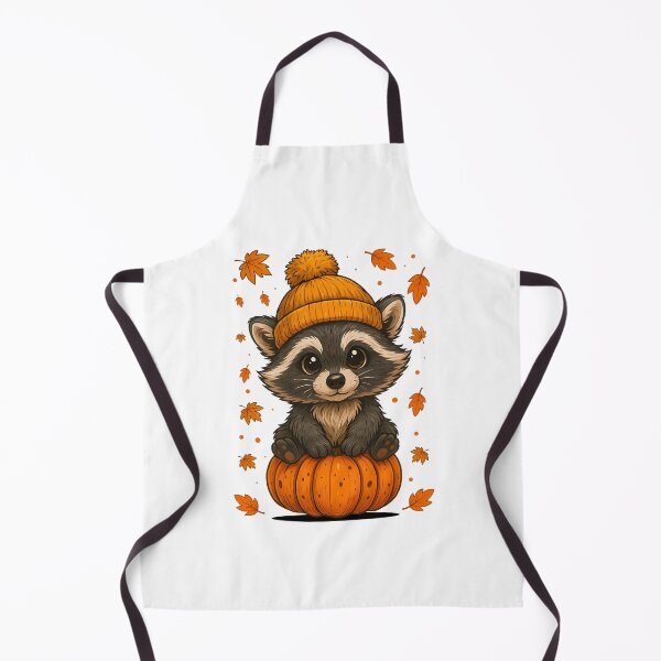 Item preview, Adorable Raccoon Sitting on Pumpkin with Fall Leaves Cute Autumn Animal Design designed and sold by tigger shop.