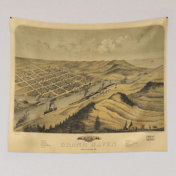 Item preview, Bird's Eye View of Grand Haven, Michigan (1868) designed and sold by allhistory.