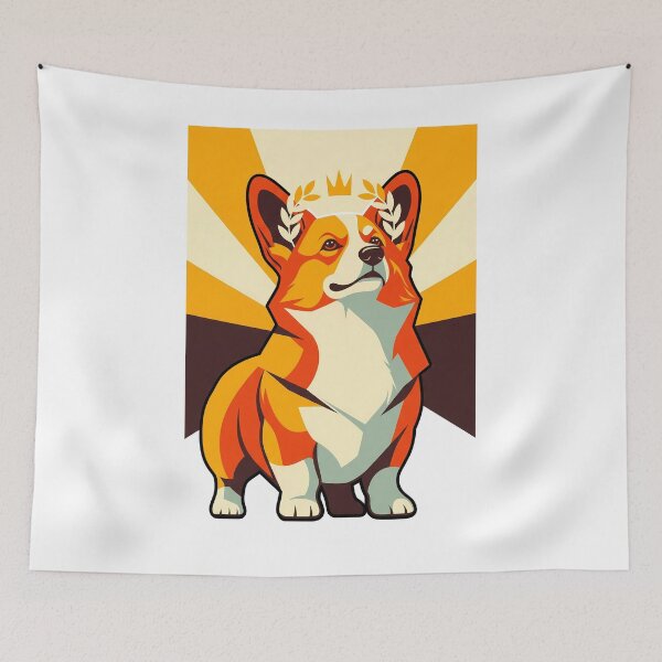 Item preview, Retro Poster Style Bold Geometric Corgi Illustration    designed and sold by zoughlal.