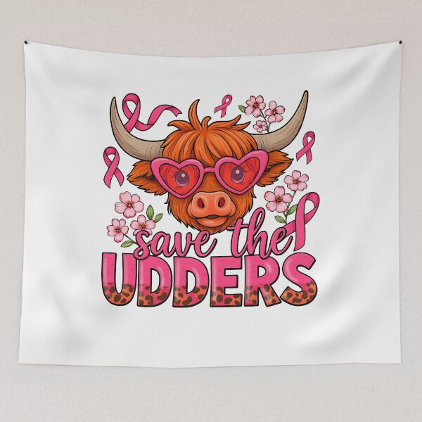 Item preview, Save the Udders Funny Breast Cancer Awareness Cow Design designed and sold by tigger shop.
