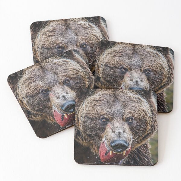Item preview, Beast Mode on the Gridiron – Grizzly with Football designed and sold by ArgentoArt.