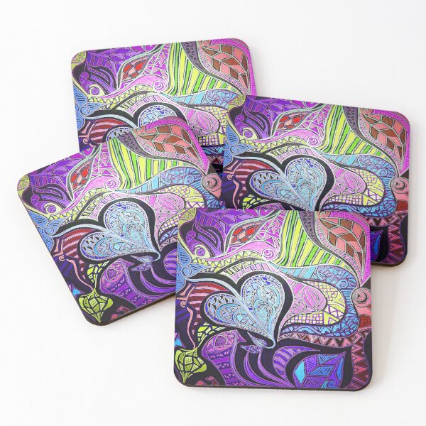 Item preview, Blue design heart biomorphic shapes designed and sold by Ronnie Greenspan.