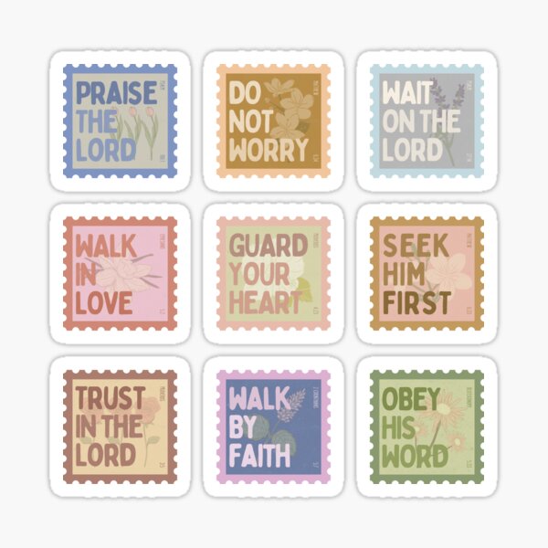 Item preview, Bible Verse Postage Stamp Complete Set v2.0 designed and sold by Faith Scribbles & Designs.