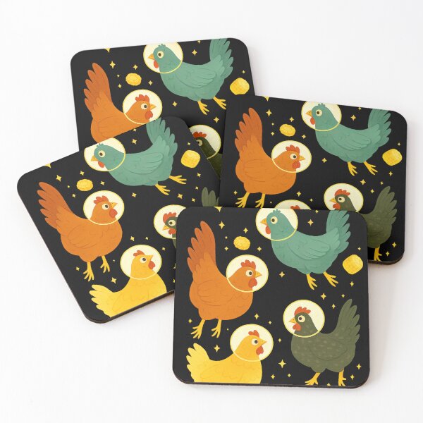 Item preview, Outer Space Chickens Floating designed and sold by AnotherFemaleHuman.