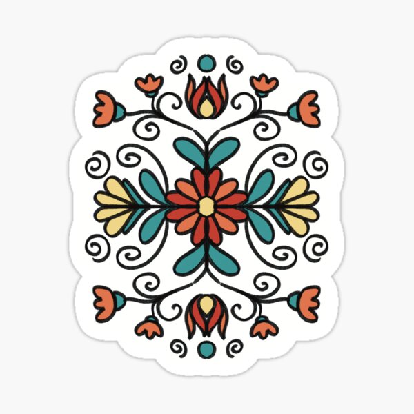 Item preview,  Scandinavian Folk Art Inspired Rug Pattern designed and sold by sleepyheadedbb.